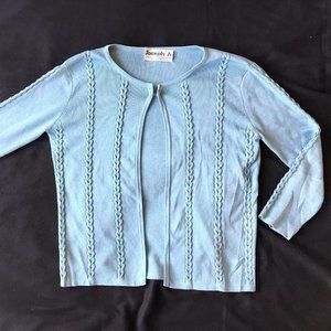 Joseph A. Qu'est-Ce Que C'est Silk Blue Cardigan